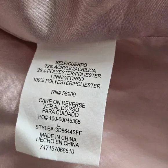 GB Girls Size L 10/12 Pink Faux Fur Cape Jacket  3/4 Ruffle Tier Sleeve - Picture 6 of 7